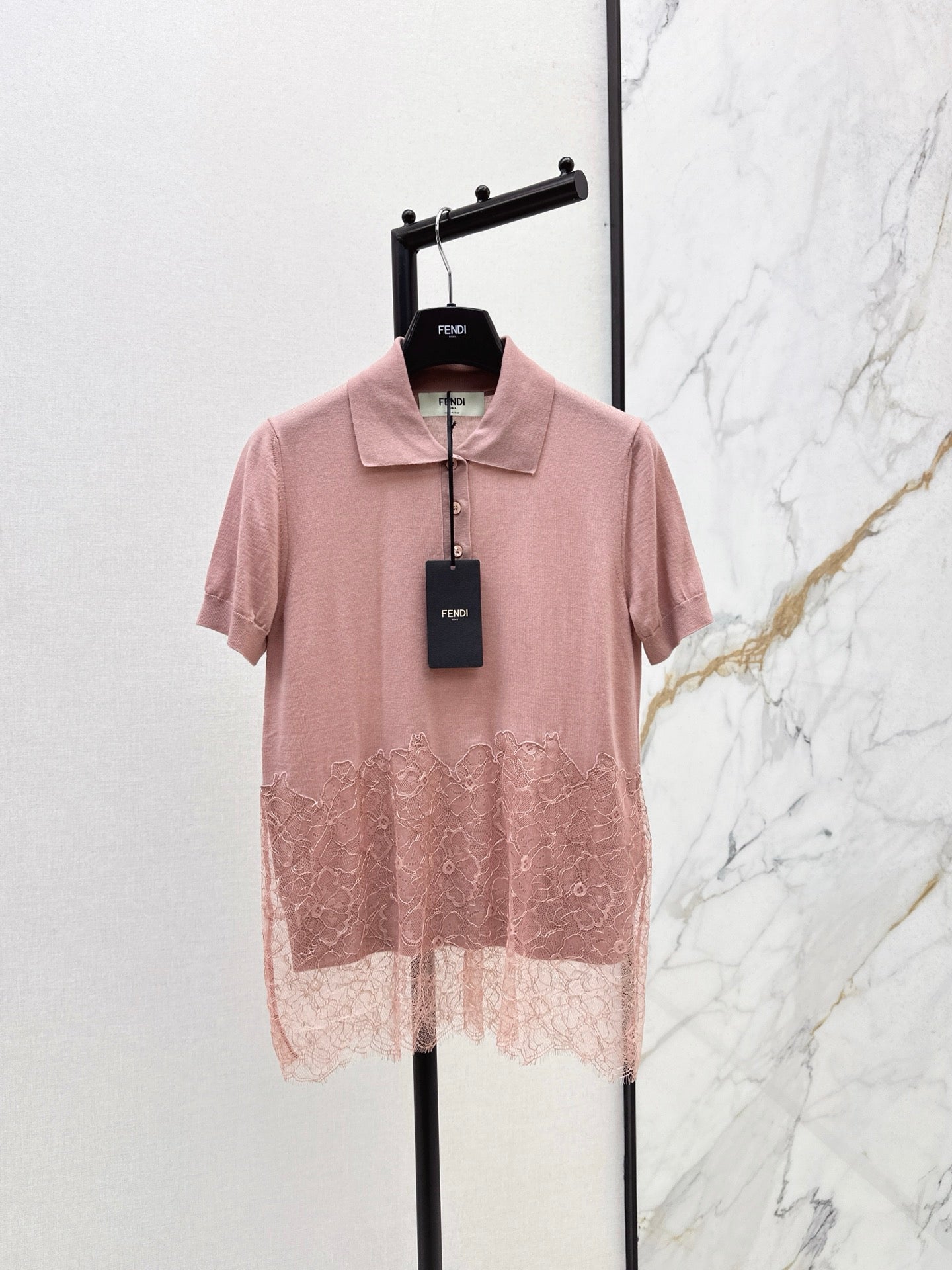 FD* 25fw lace knit shirt