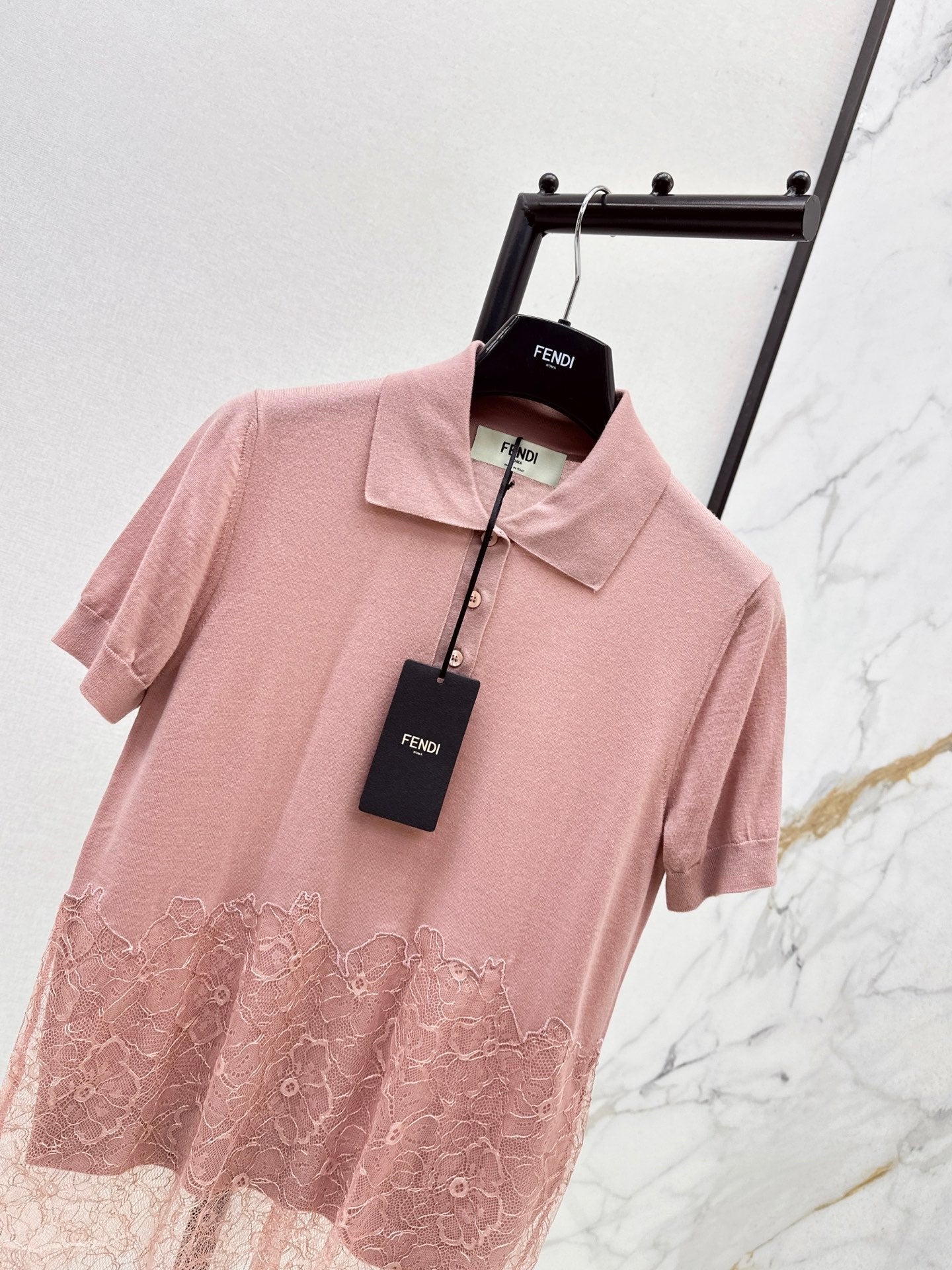 FD* 25fw lace knit shirt