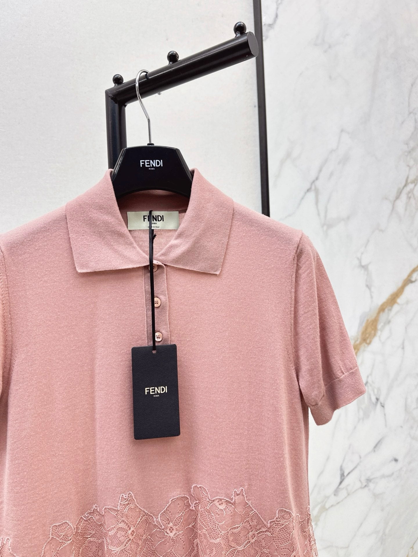 FD* 25fw lace knit shirt