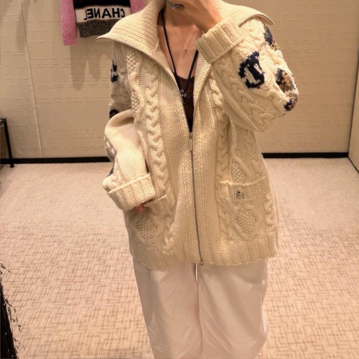 C*nel 25fw wool knitted jacket