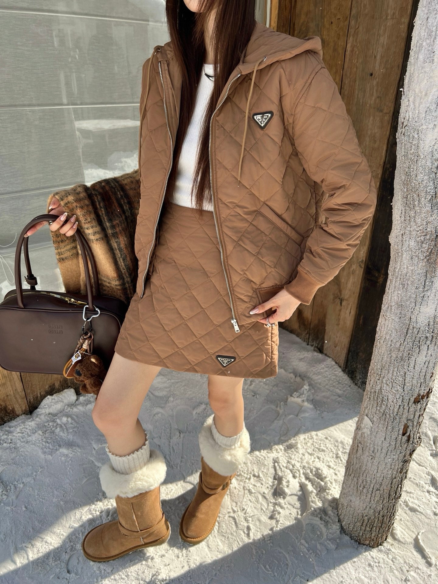 Pra* 25fw plaid skirt