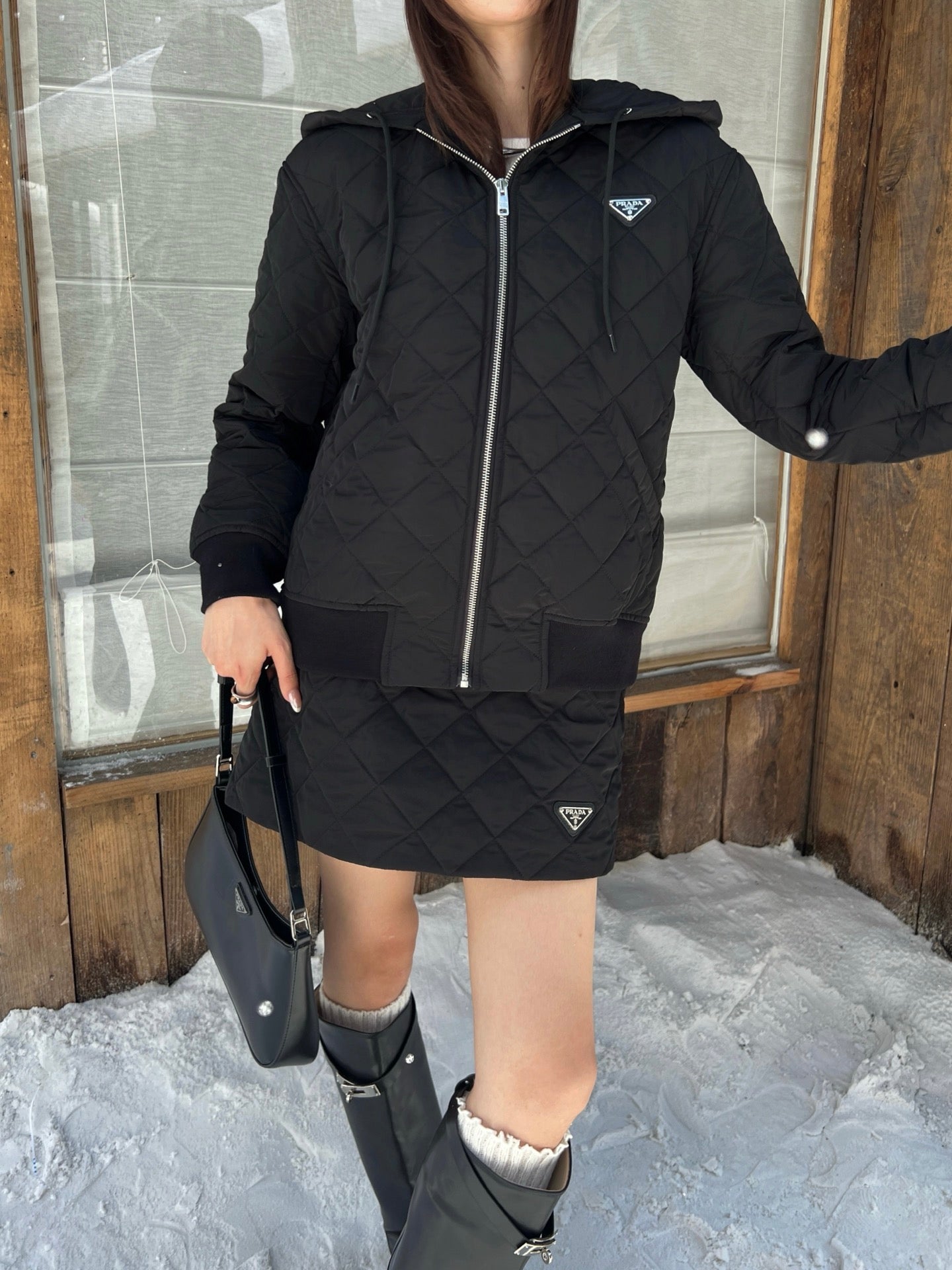 Pra* 25fw plaid skirt