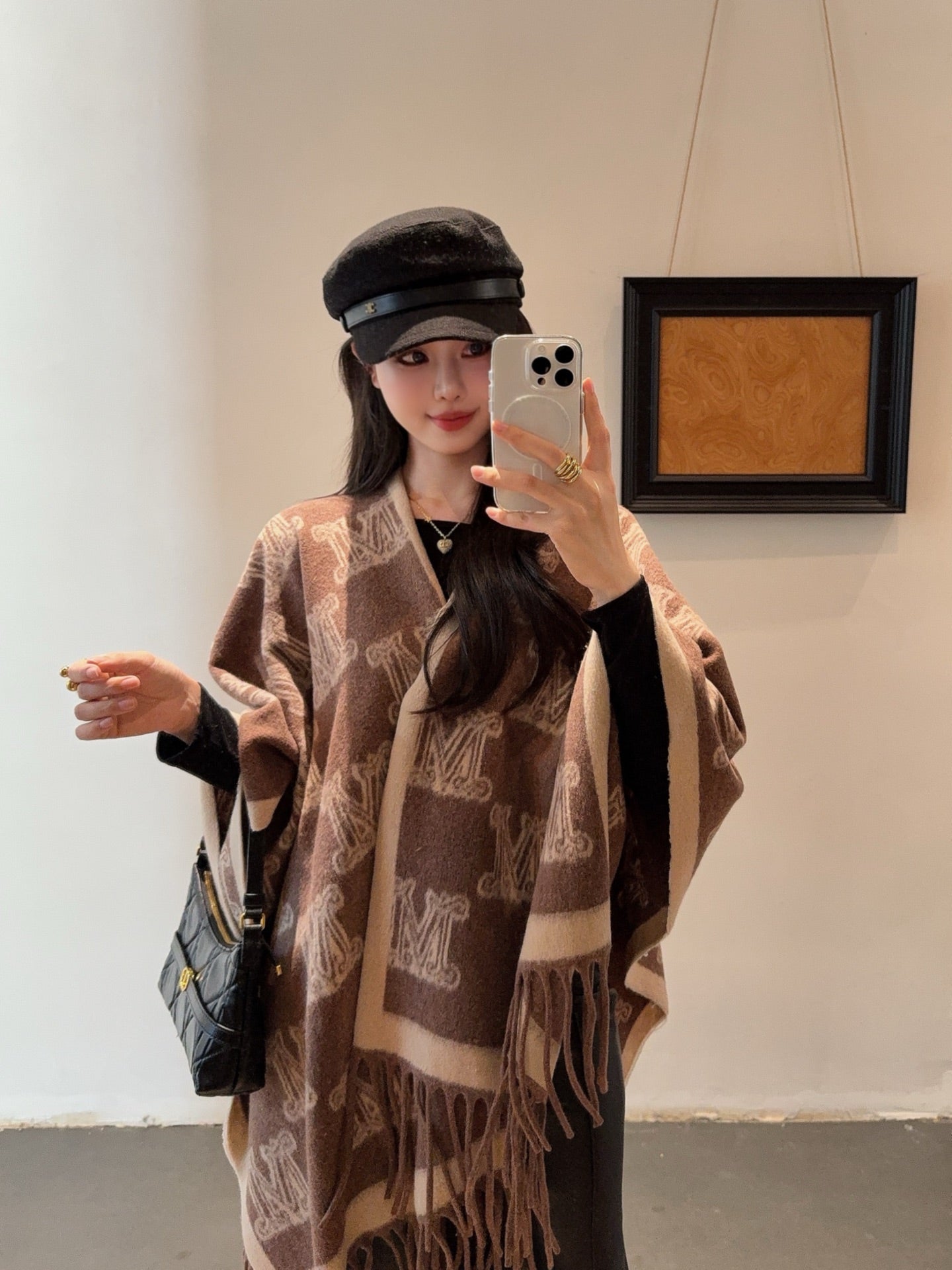 Max*M 25fw shawl-style cape coat