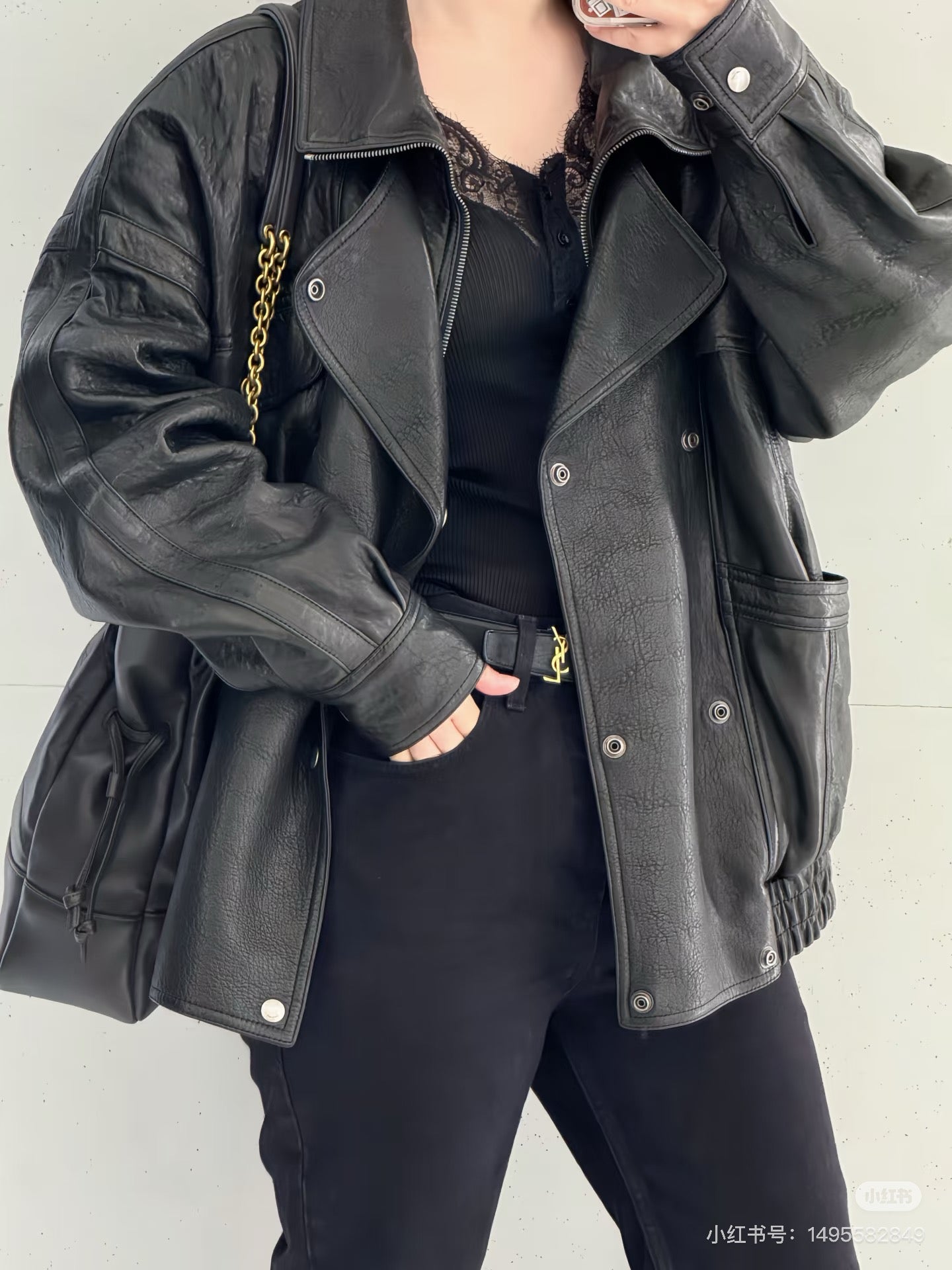 YS* 25fw leather jacket