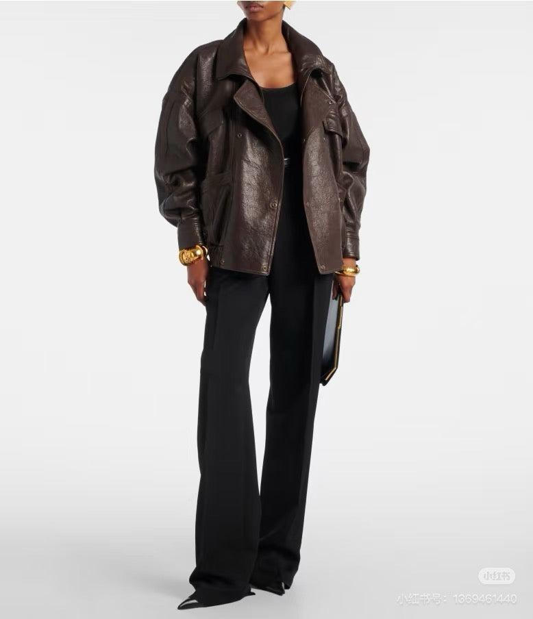 YS* 25fw leather jacket