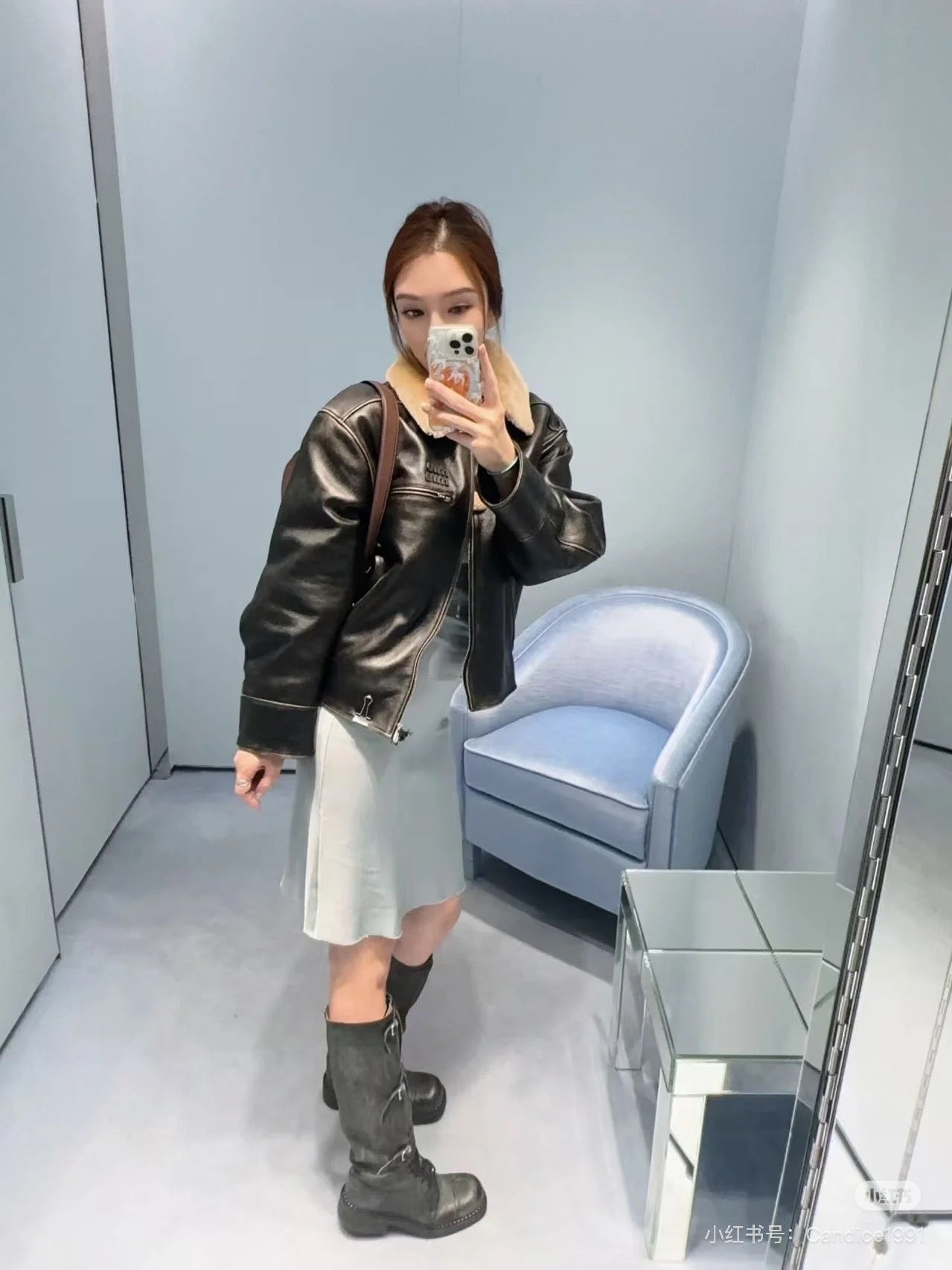 M*u 25fw leather jacket