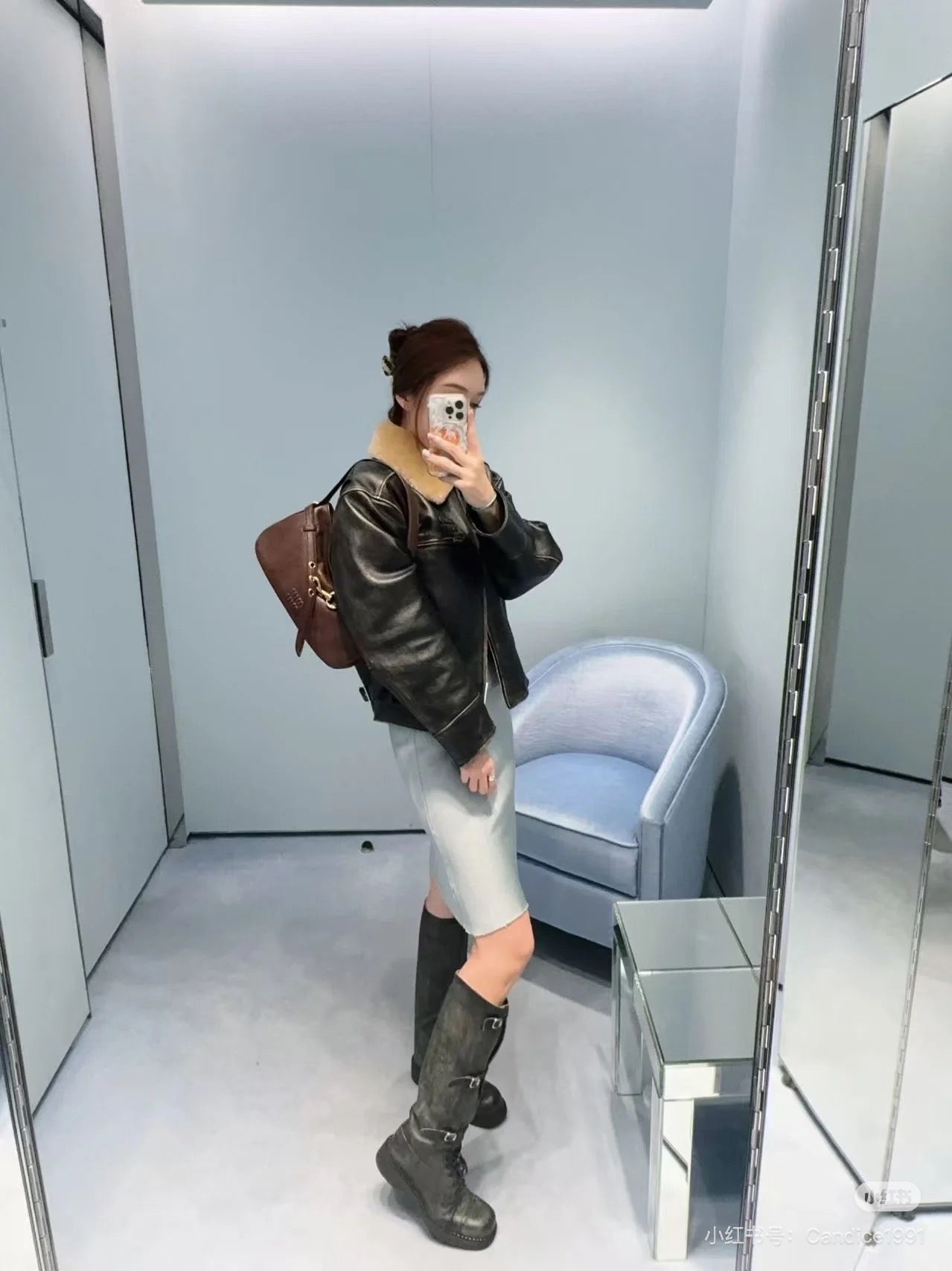 M*u 25fw leather jacket