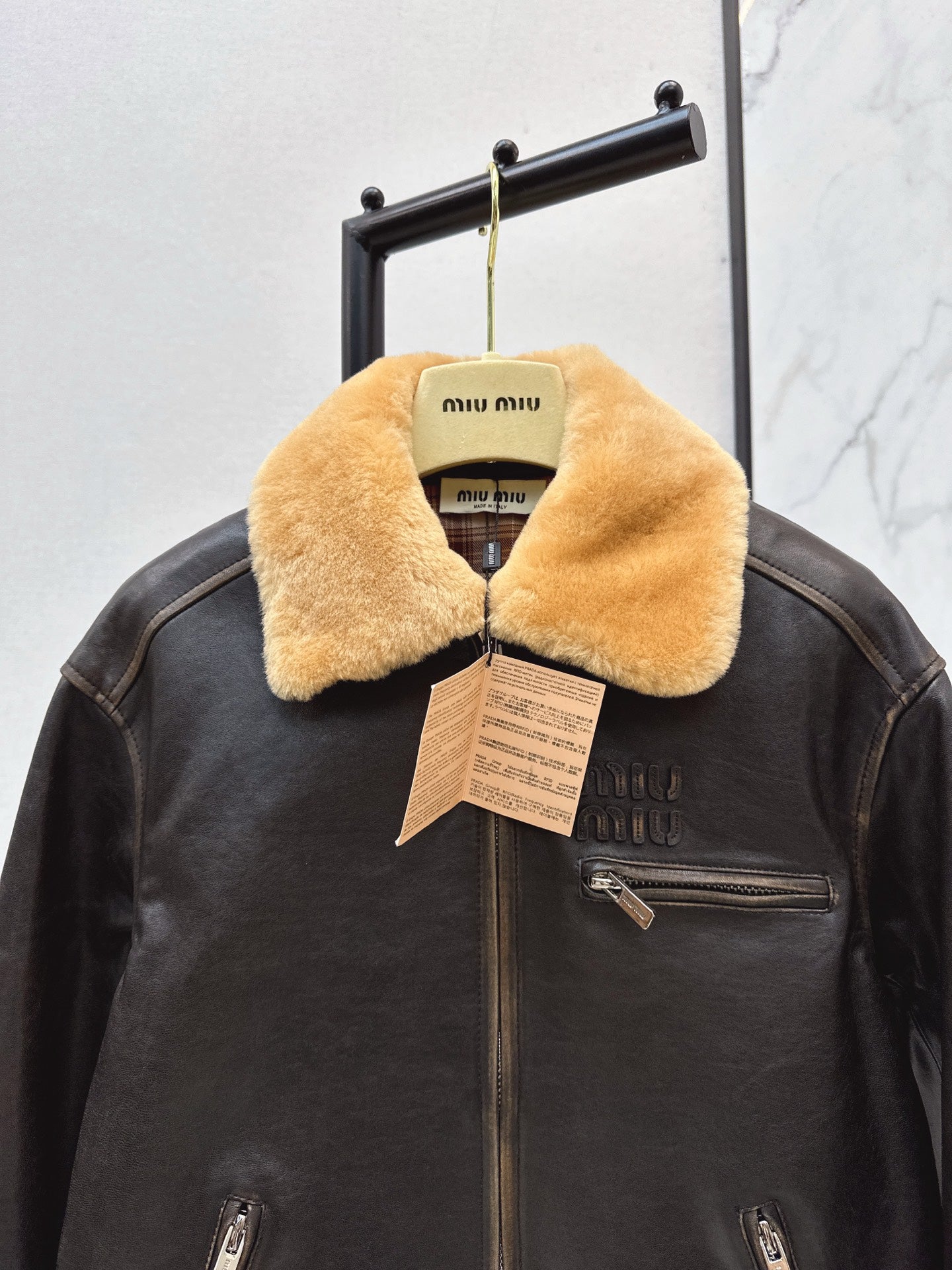 M*u 25fw leather jacket