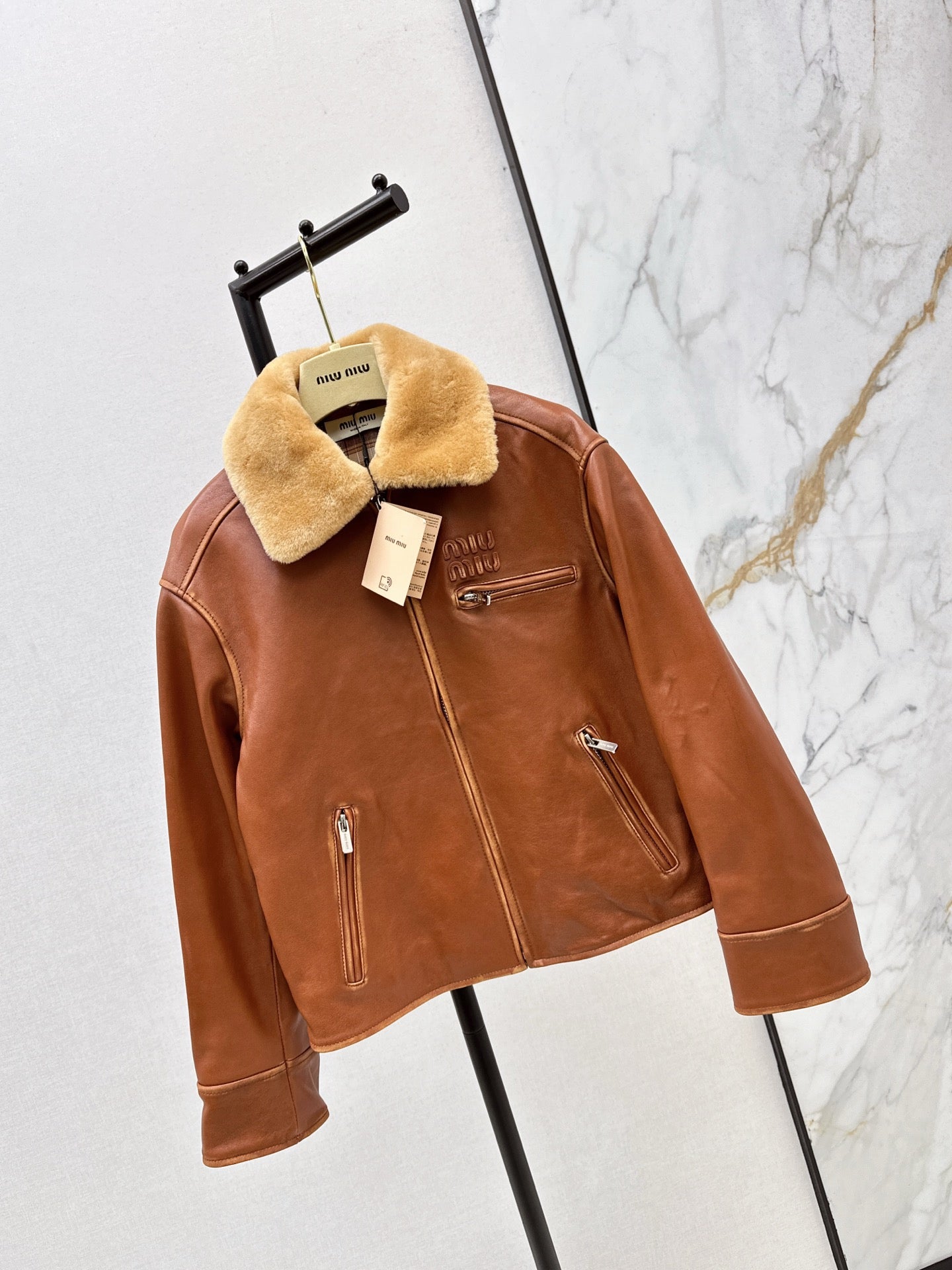 M*u 25fw leather jacket