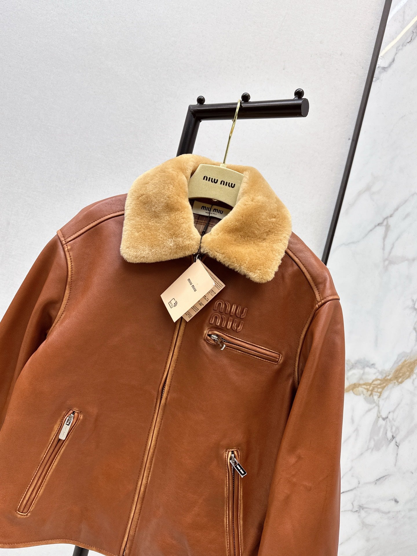 M*u 25fw leather jacket