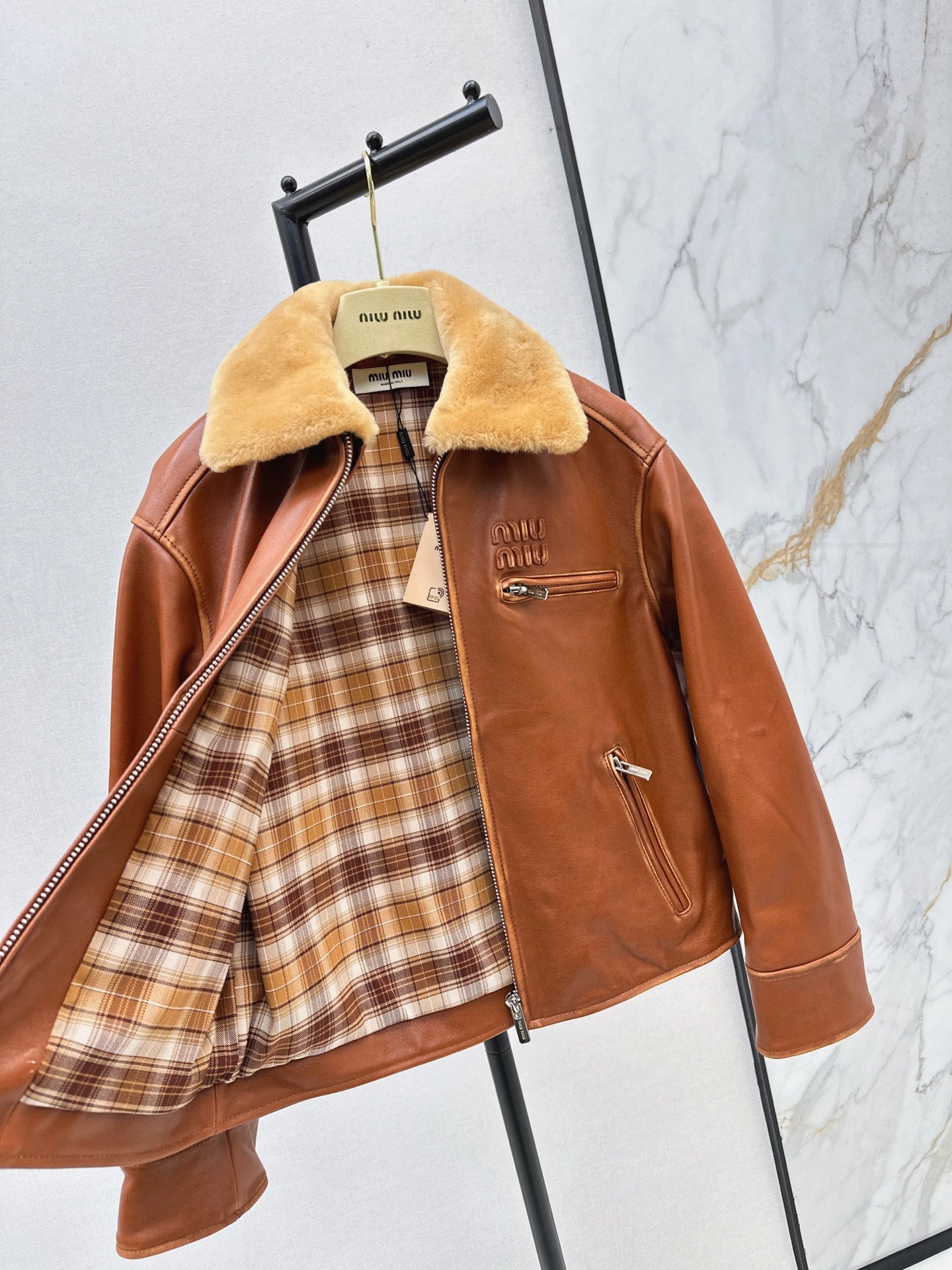 M*u 25fw leather jacket