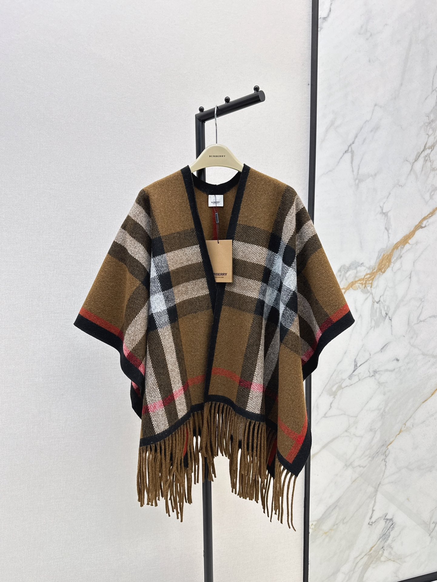 Bur* 25fw Wool shawl cape