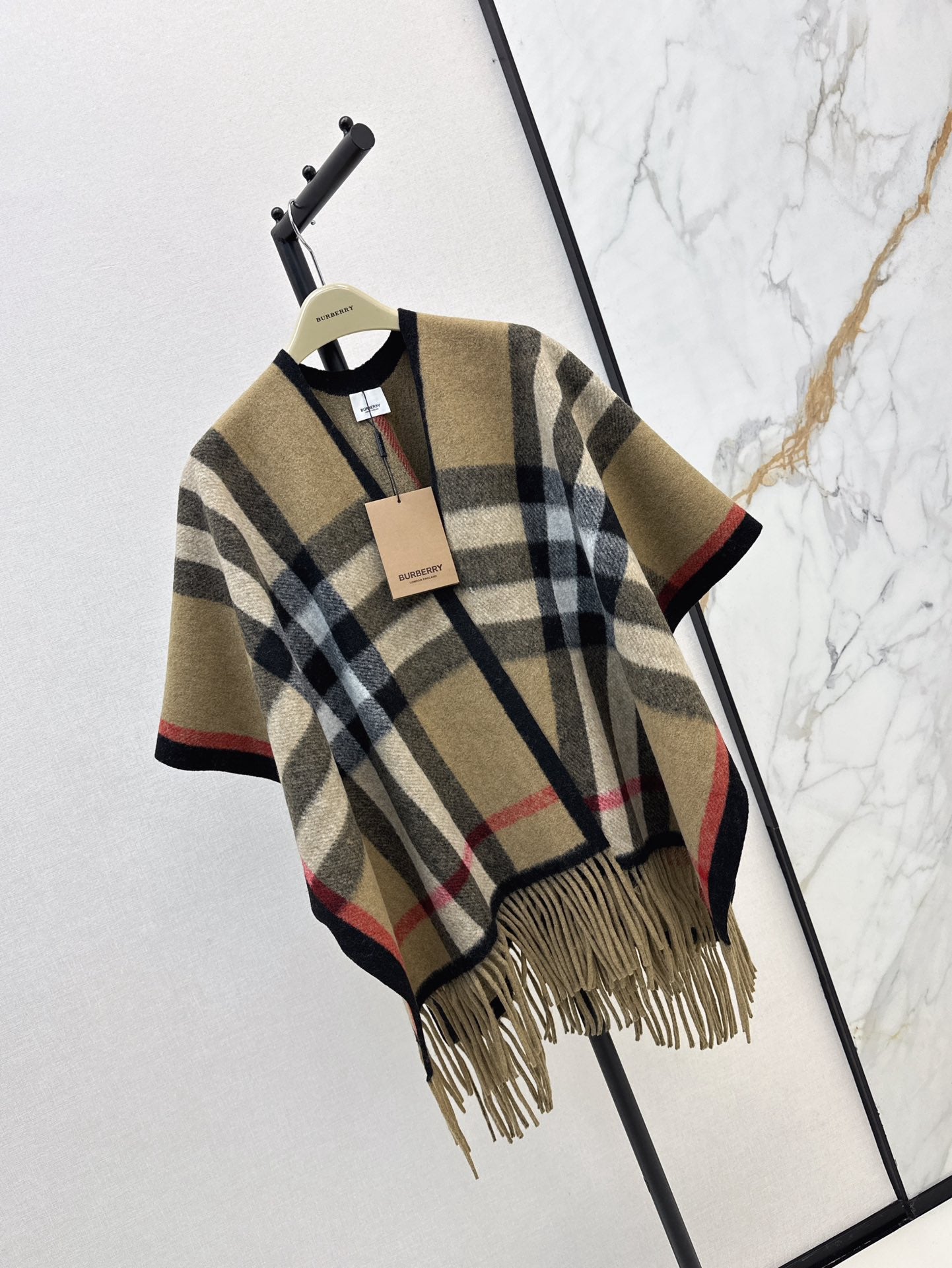 Bur* 25fw Wool shawl cape