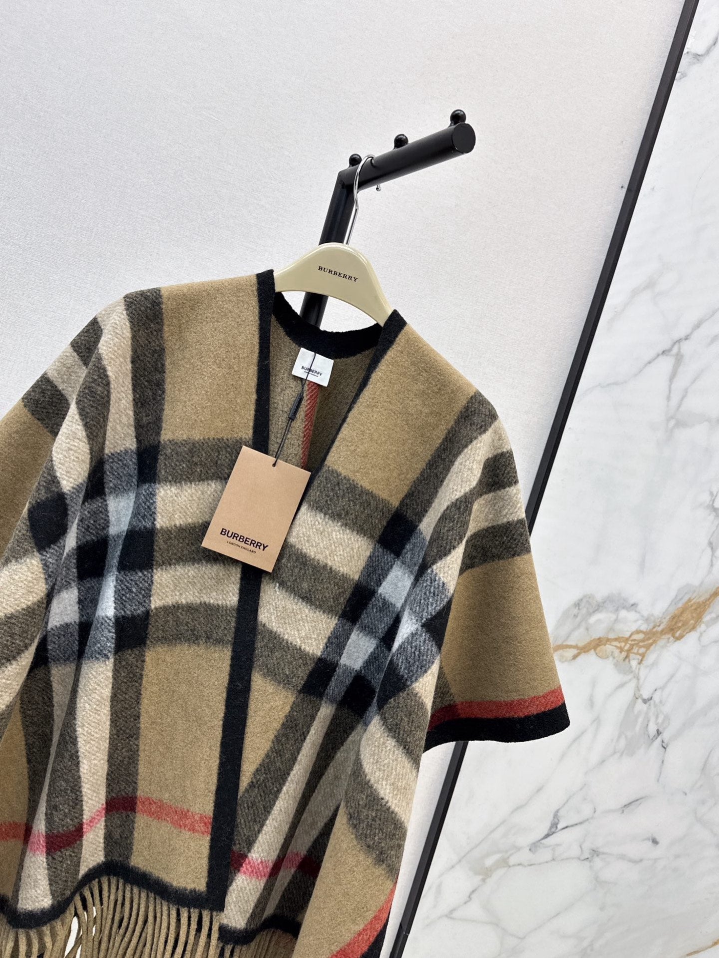 Bur* 25fw Wool shawl cape