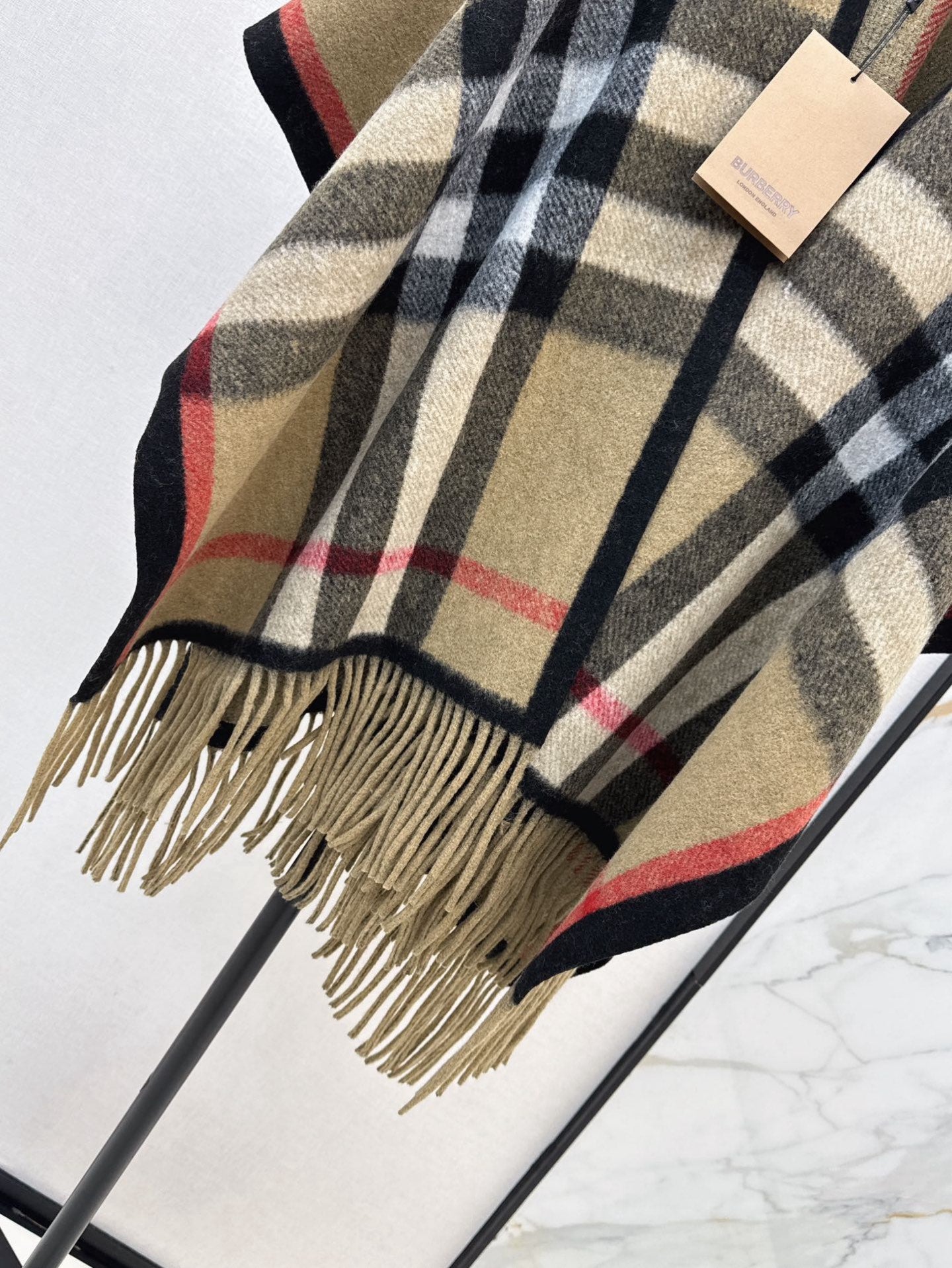 Bur* 25fw Wool shawl cape