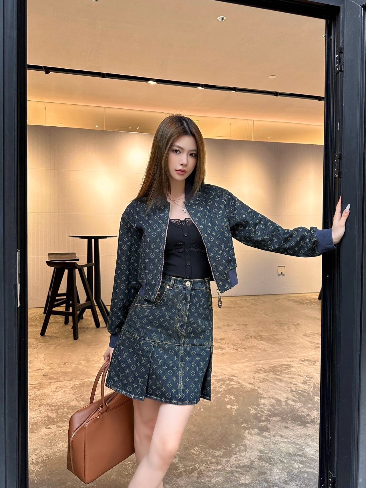 Loui* 25fw denim skirt