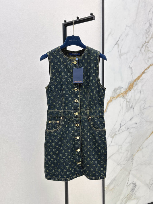 Loui* 25fw denim vest dress