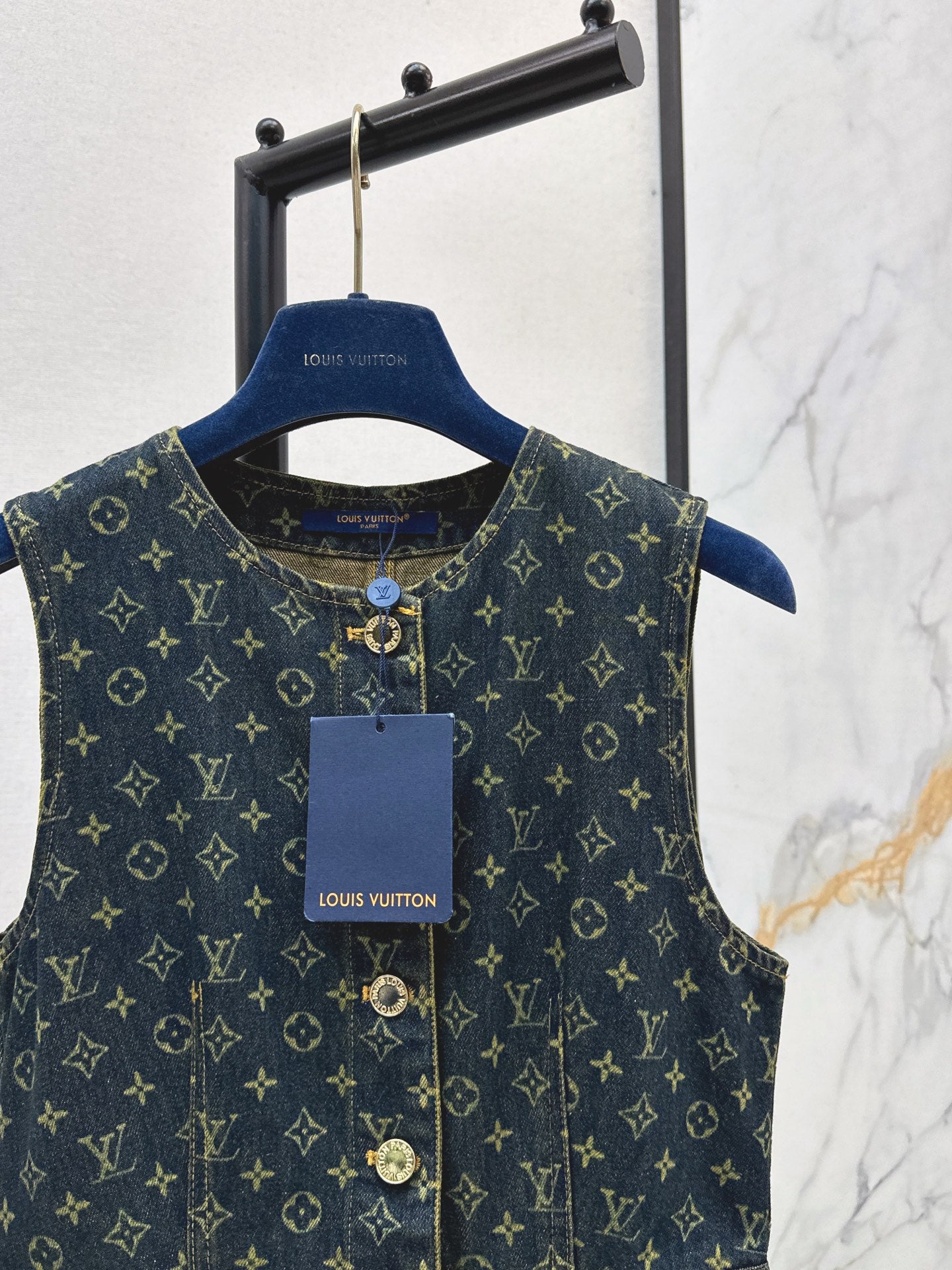 Loui* 25fw denim vest dress