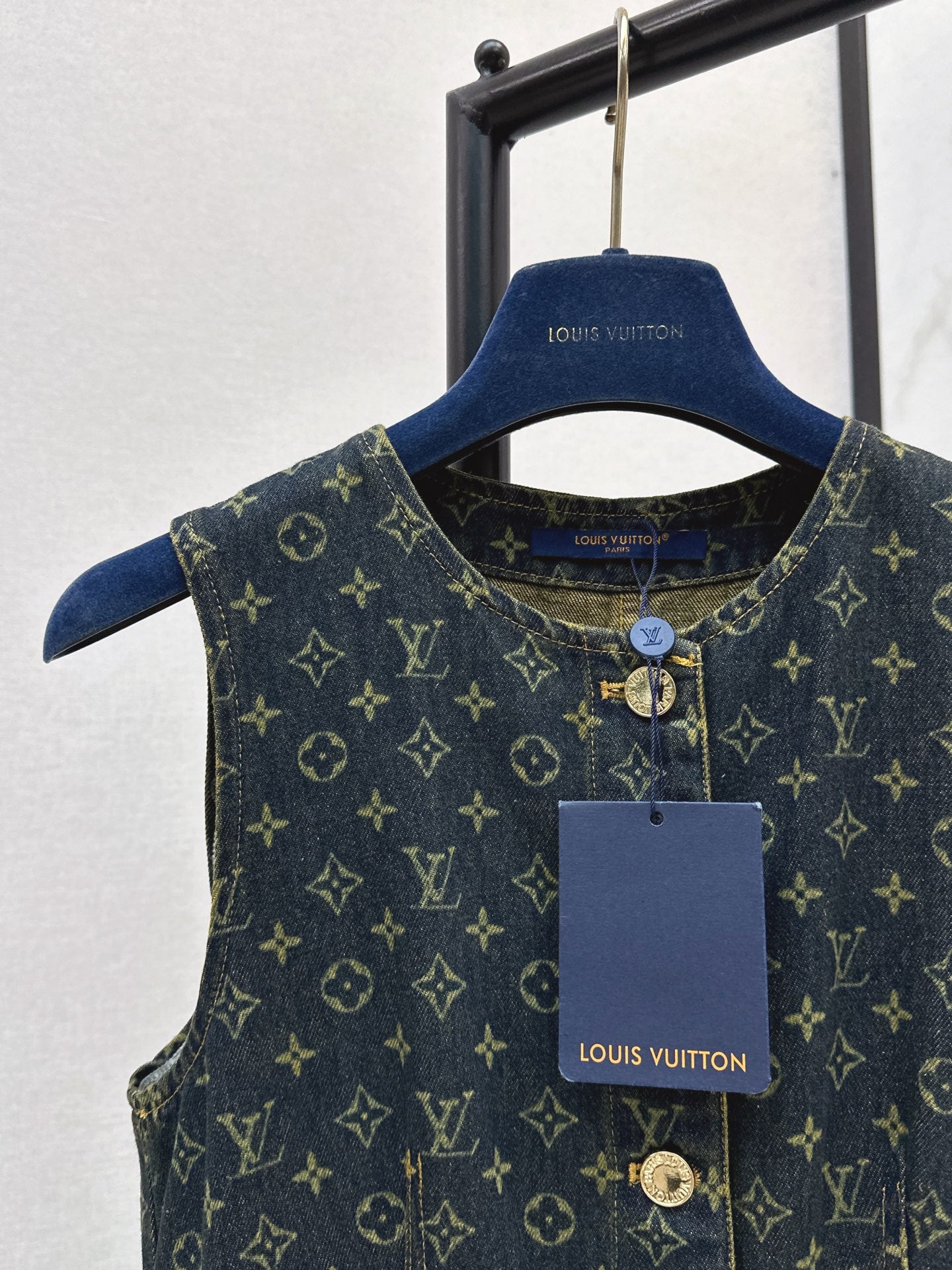 Loui* 25fw denim vest dress