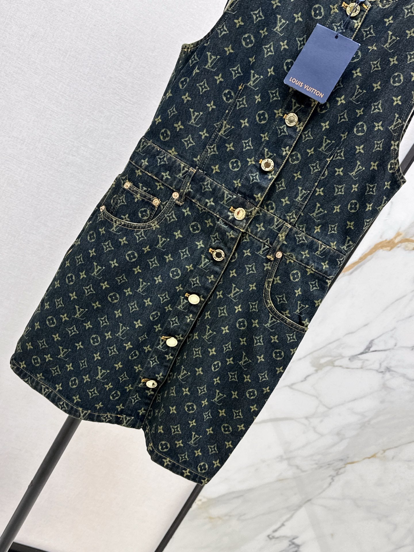 Loui* 25fw denim vest dress