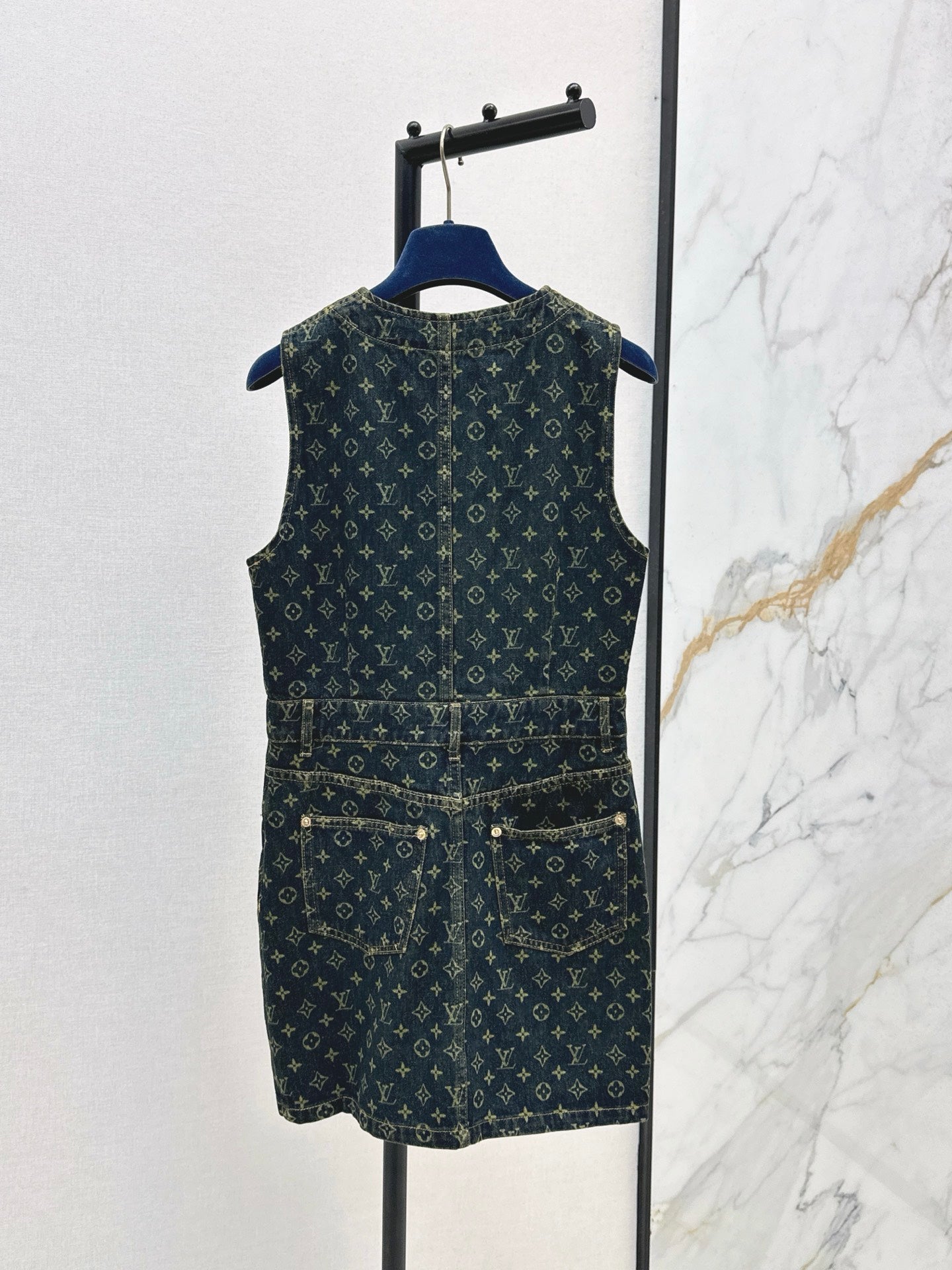 Loui* 25fw denim vest dress