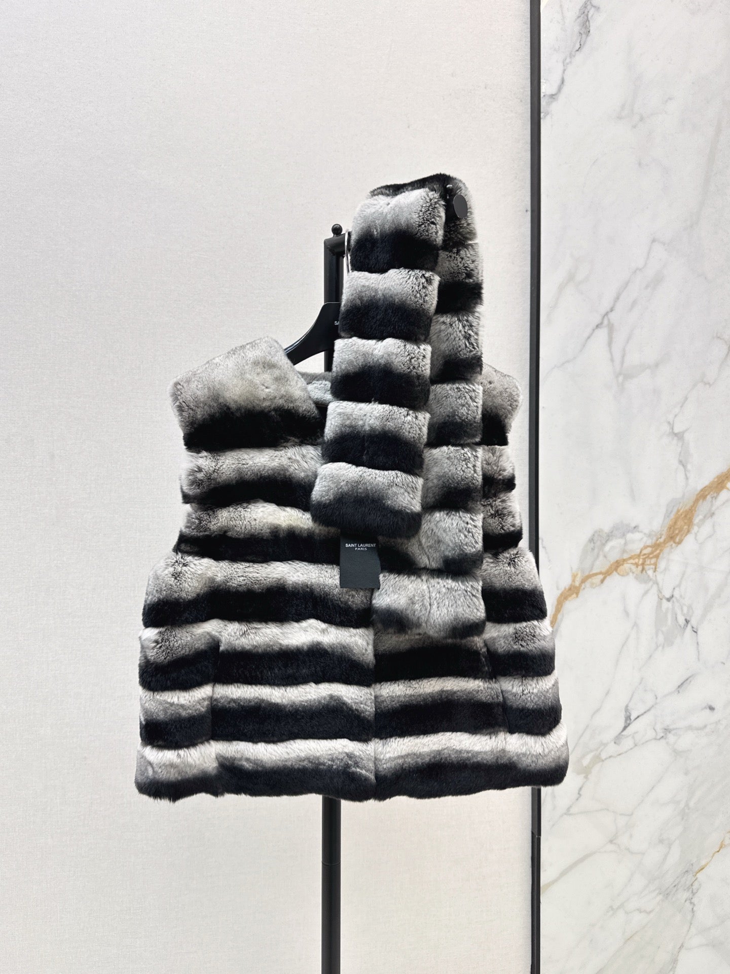 YS* 25fw rabbit fur vest set
