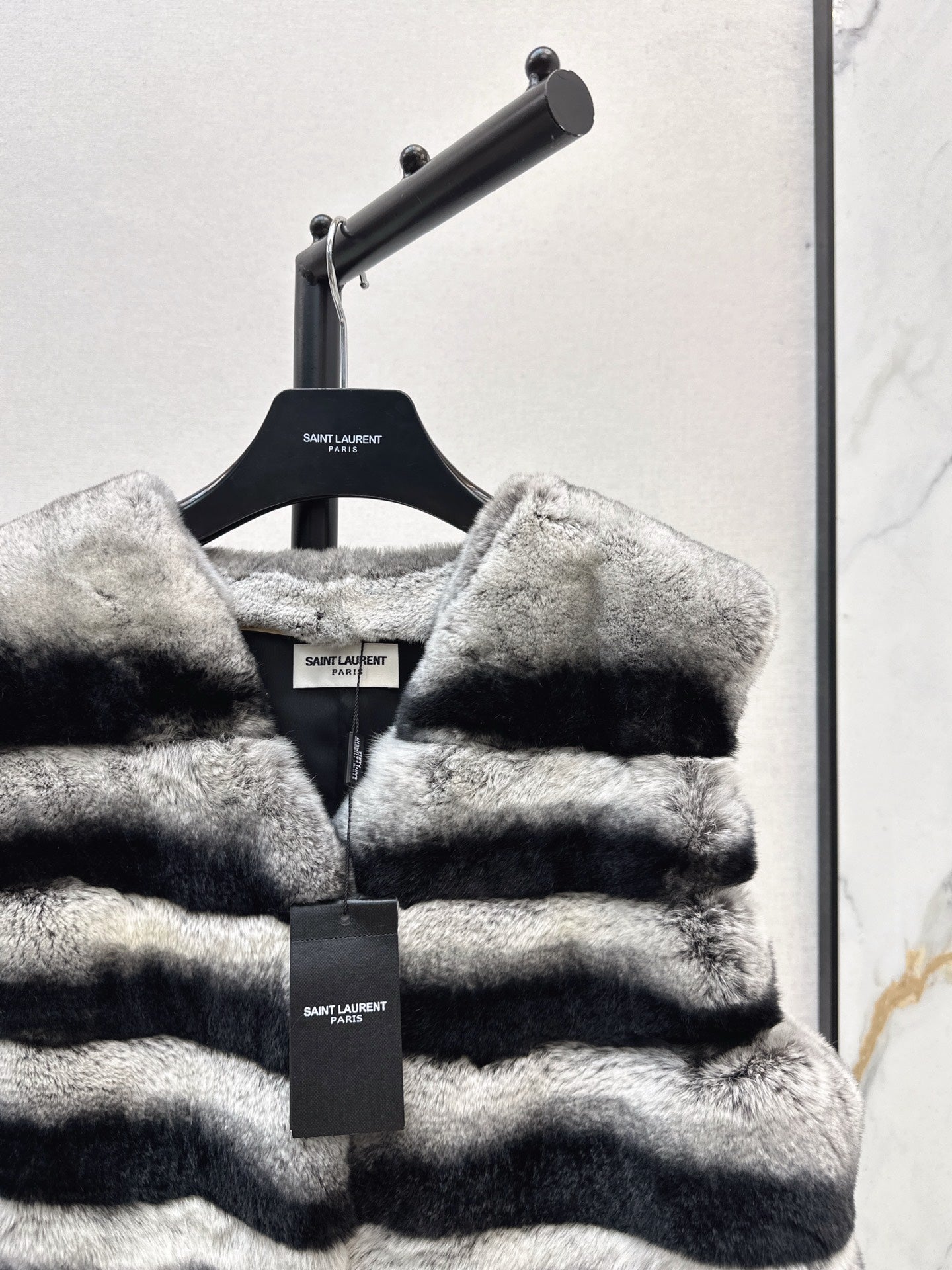 YS* 25fw rabbit fur vest set