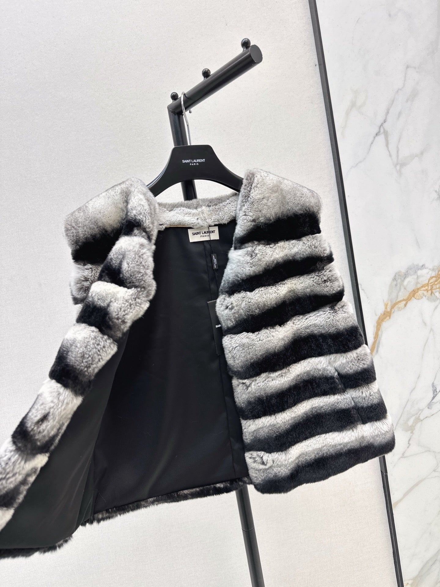 YS* 25fw rabbit fur vest set