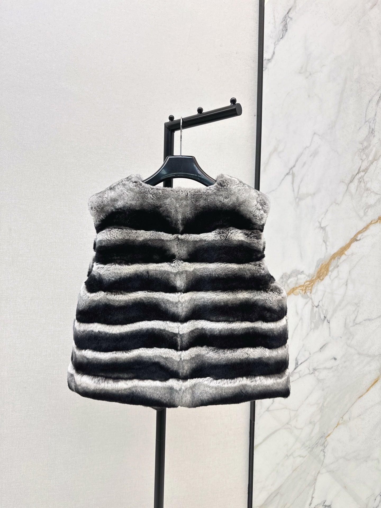 YS* 25fw rabbit fur vest set