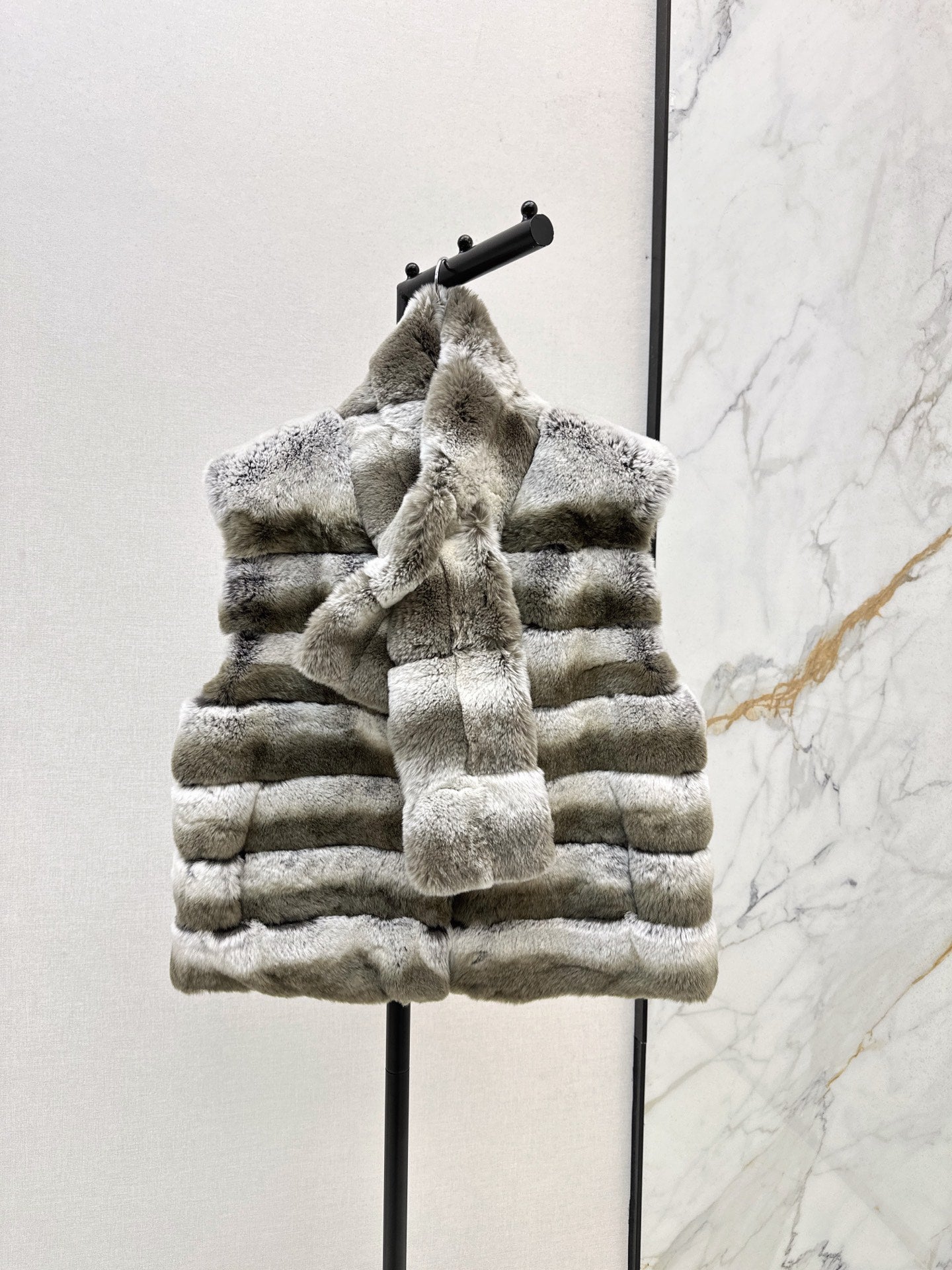 YS* 25fw rabbit fur vest set