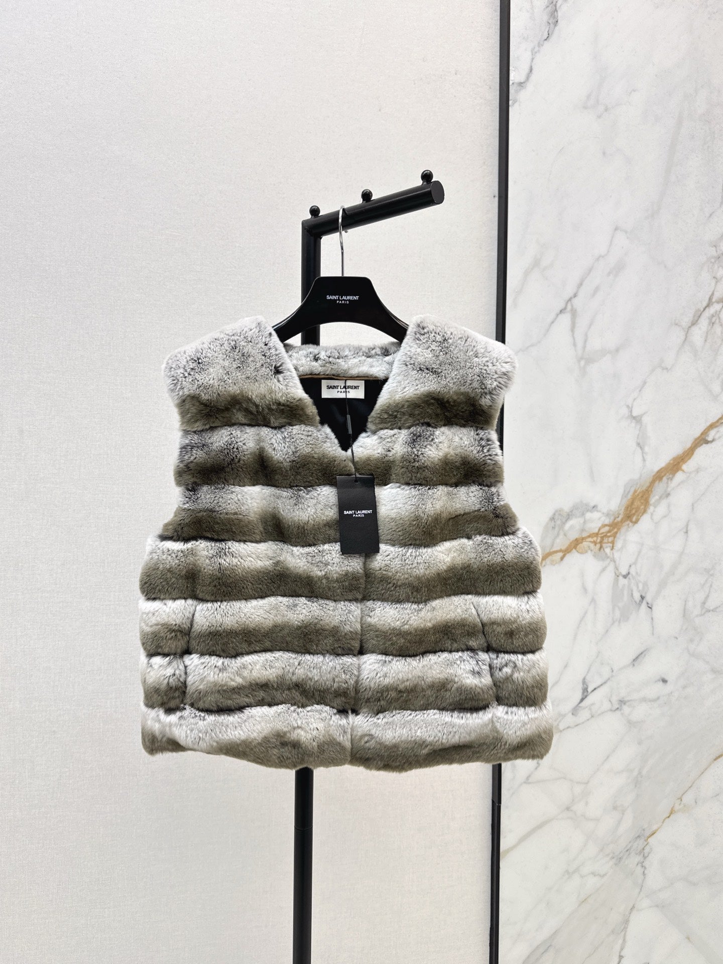 YS* 25fw rabbit fur vest set