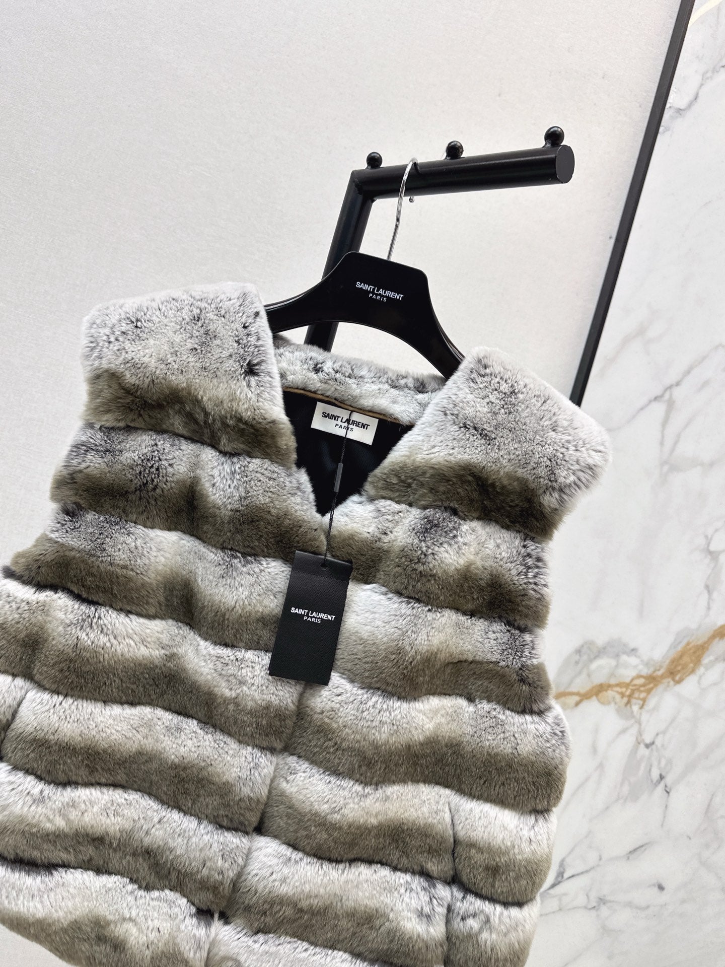 YS* 25fw rabbit fur vest set
