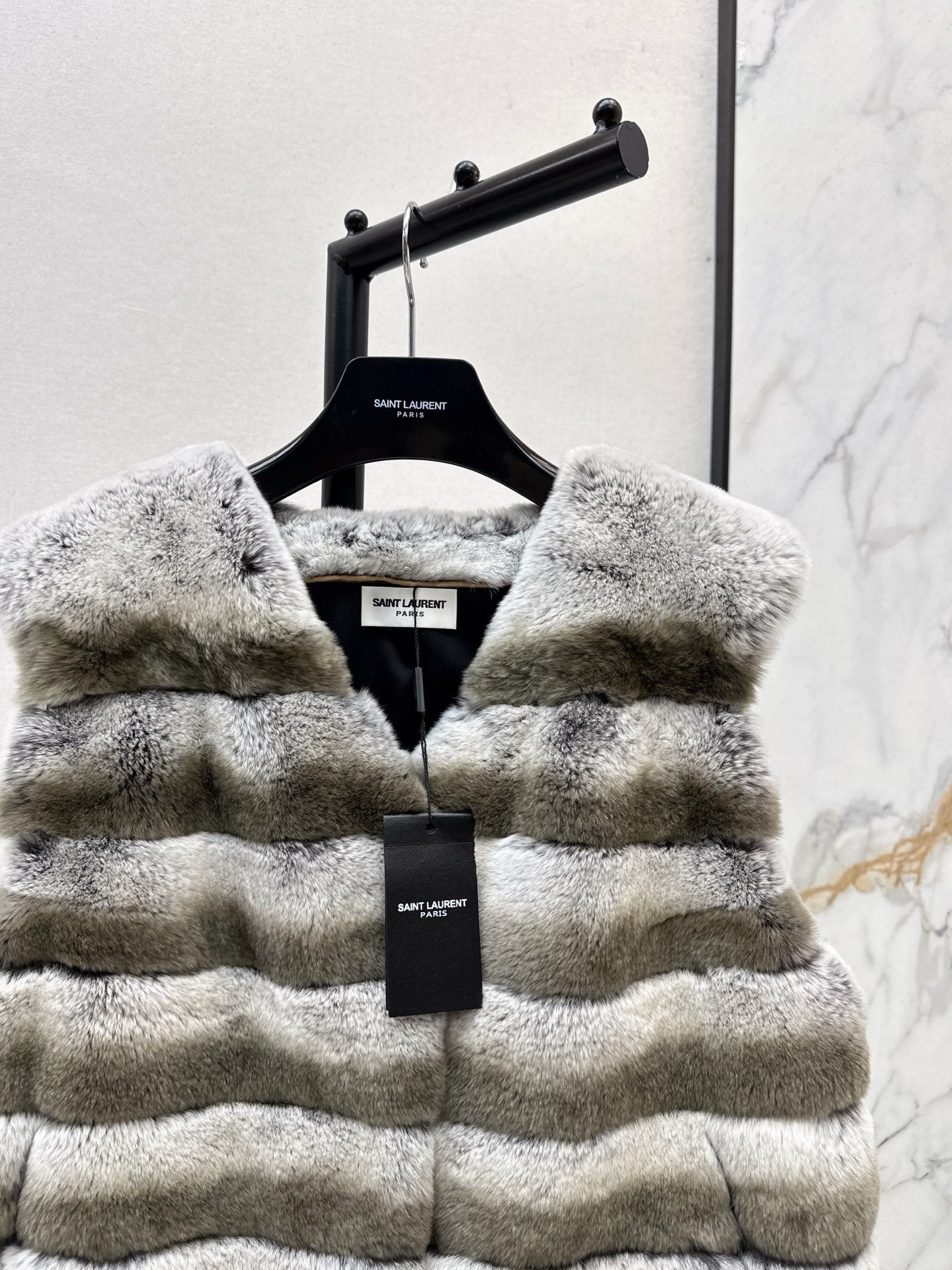 YS* 25fw rabbit fur vest set