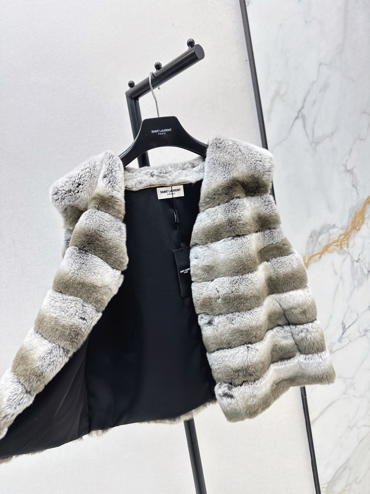 YS* 25fw rabbit fur vest set